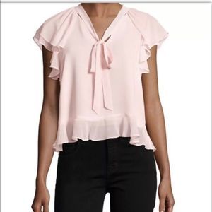 Rebecca Minkoff Pink Feminine Ruffle Blouse M